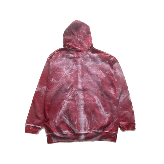 1/1 RED PAINTED PATCH HOODIE